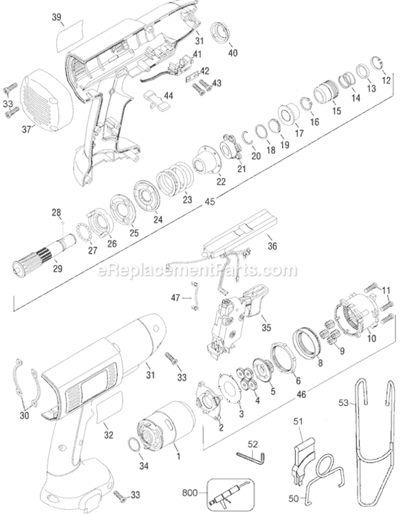 Page A Diagram and Parts List for CL903 Type 1 Black and Decker Impact Driver